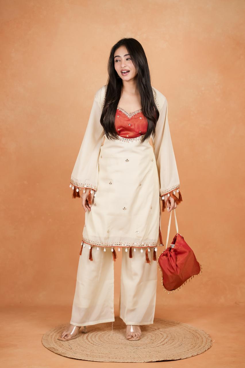 Embellished Kurta Palazzo Set