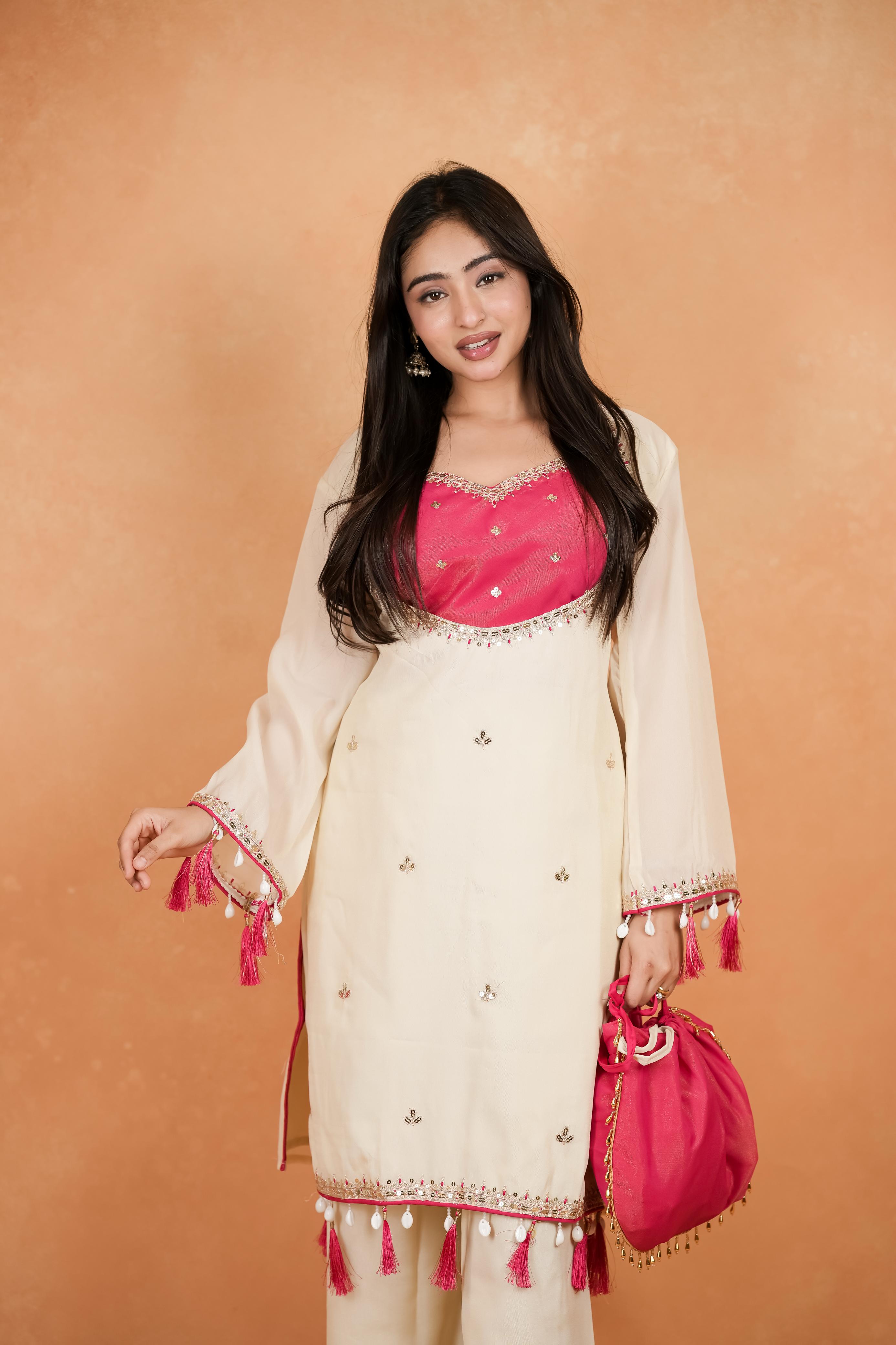 Embellished Kurta Palazzo Set
