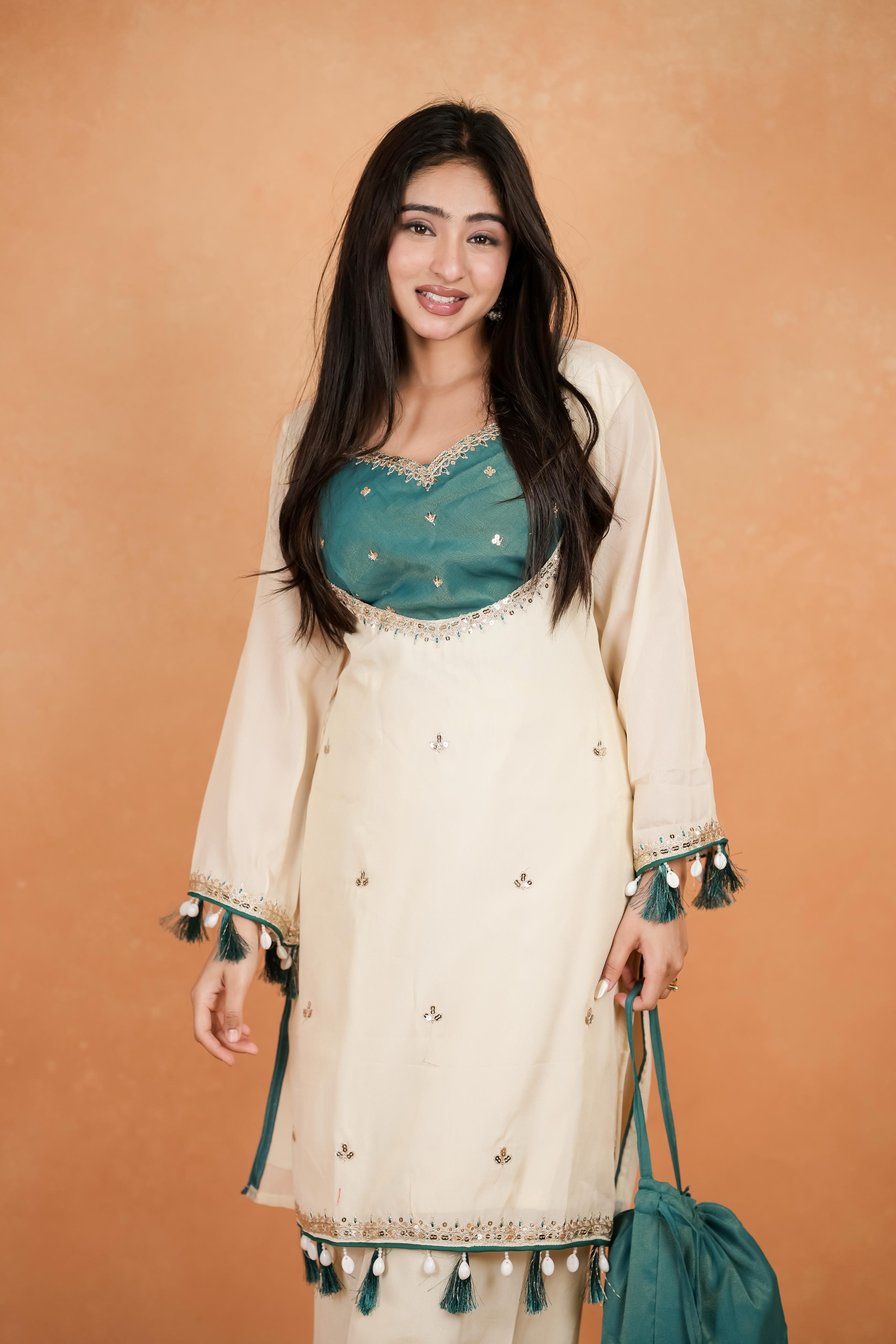 Embellished Kurta Palazzo Set