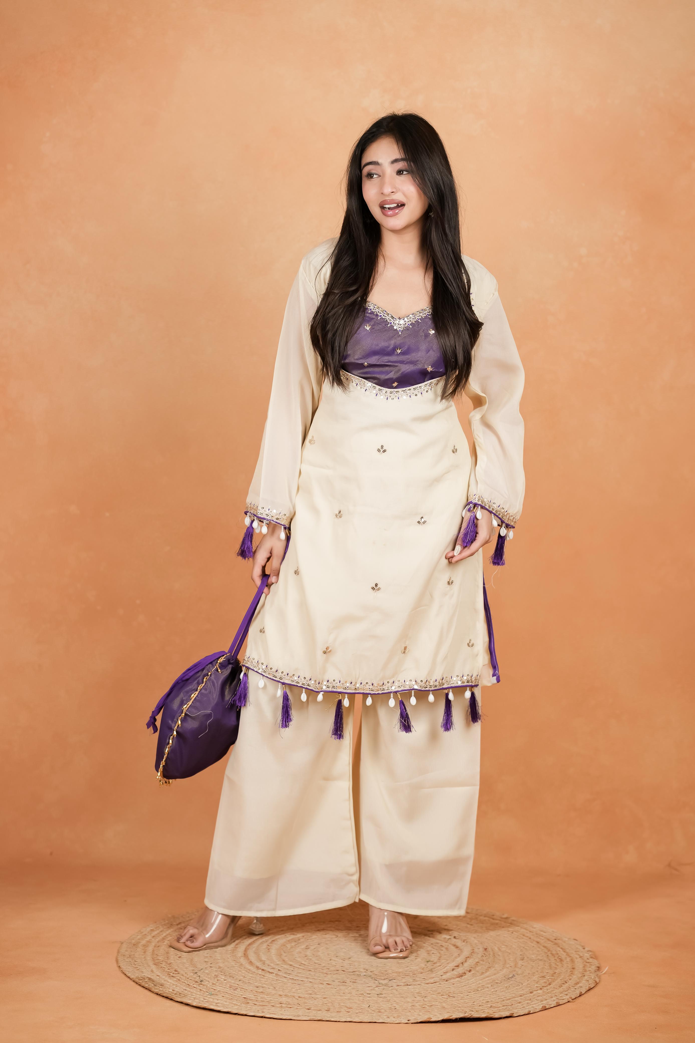Embellished Kurta Palazzo Set