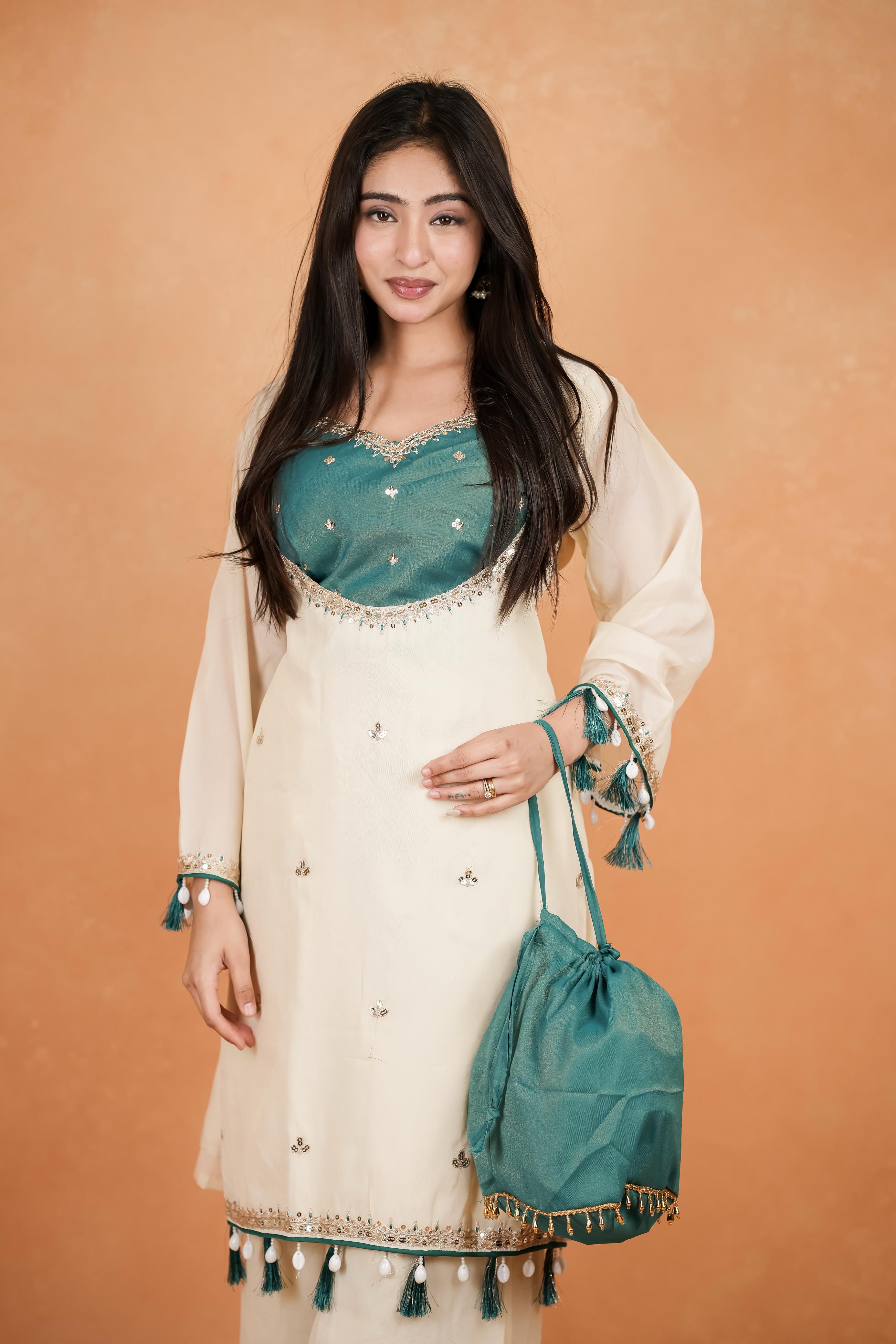 Embellished Kurta Palazzo Set