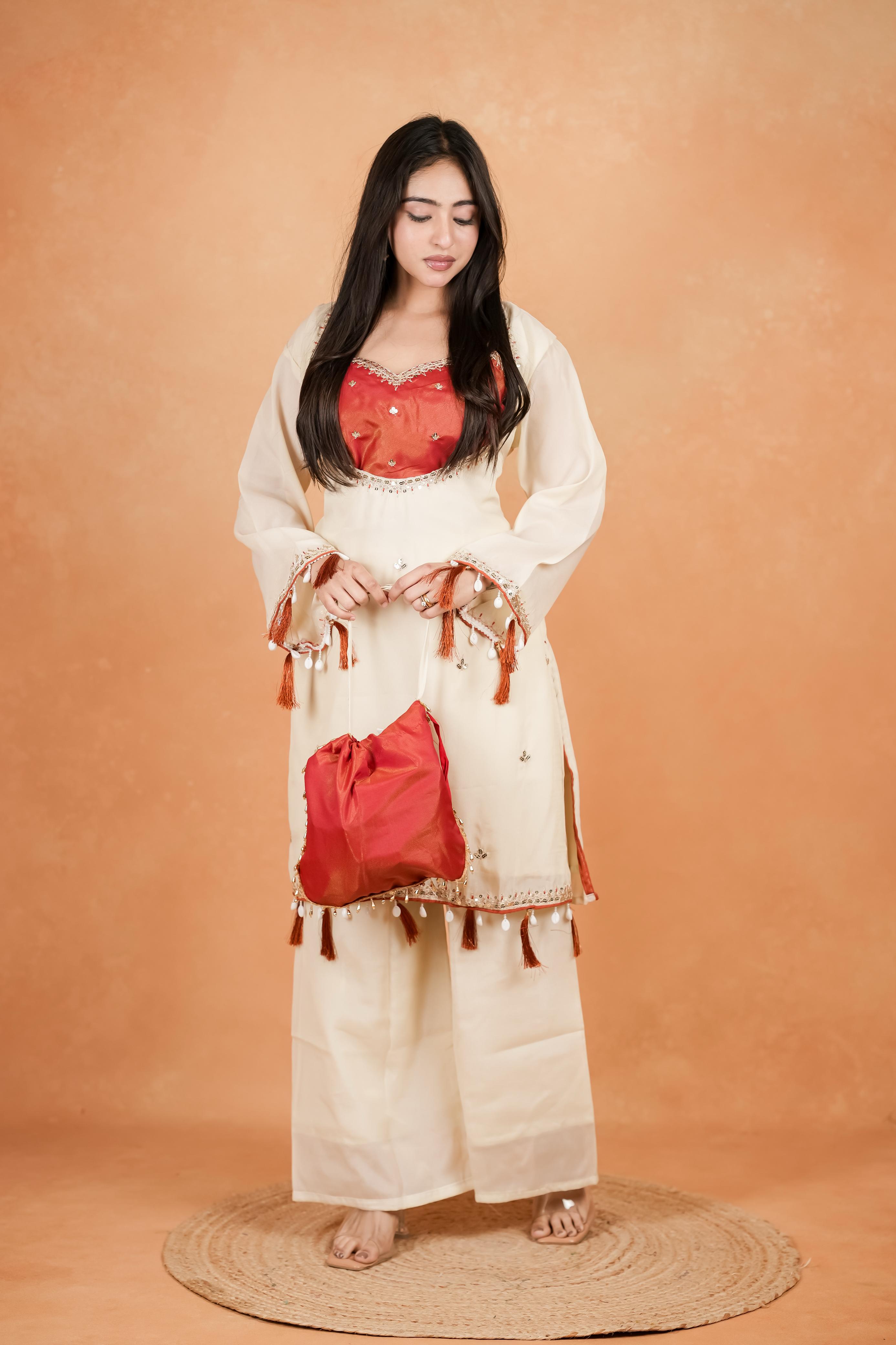 Embellished Kurta Palazzo Set
