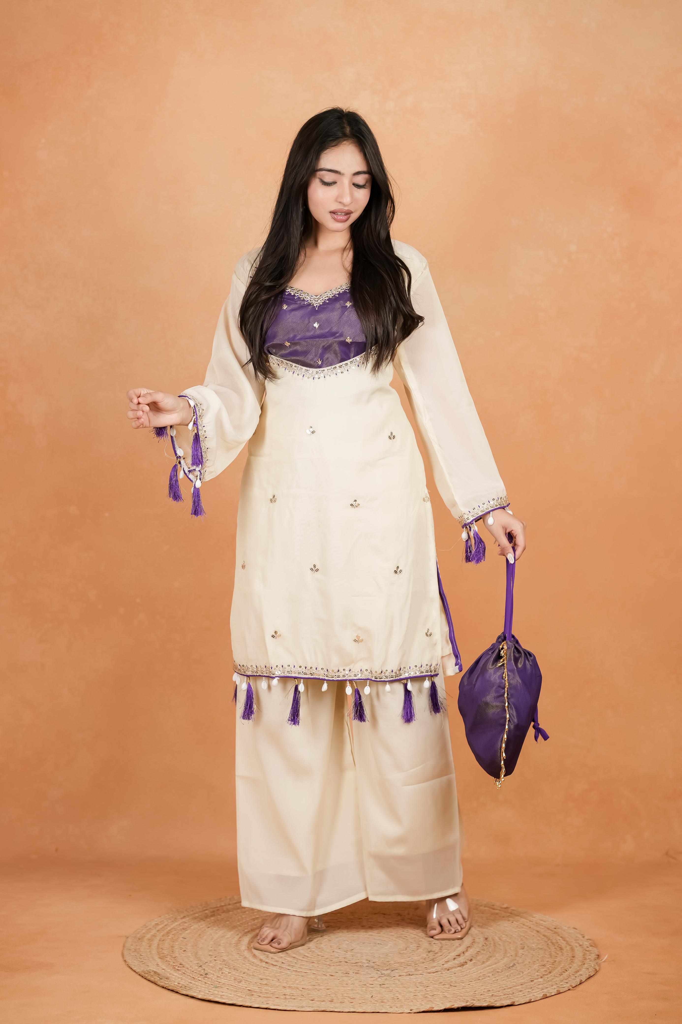 Embellished Kurta Palazzo Set