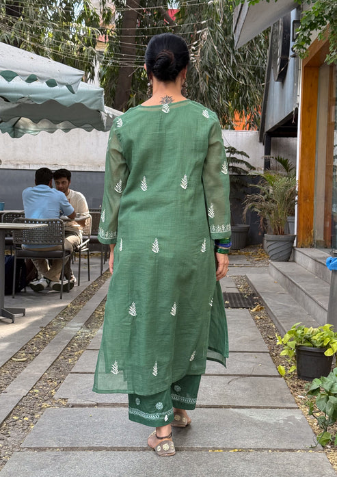 Embroidered Chikankari Kurta Set