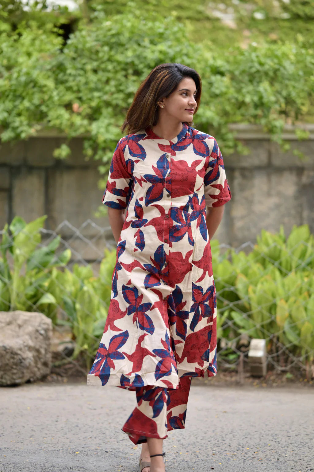 WOMEN CASUAL COTTON PRINTED CO-ORD SET