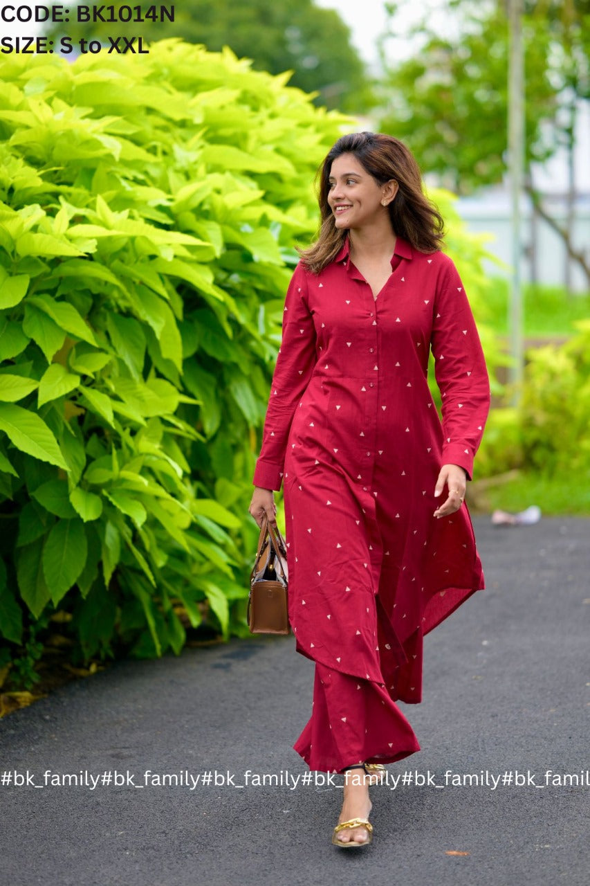 WOMEN CASUAL COTTON PRINTED CO-ORD SET