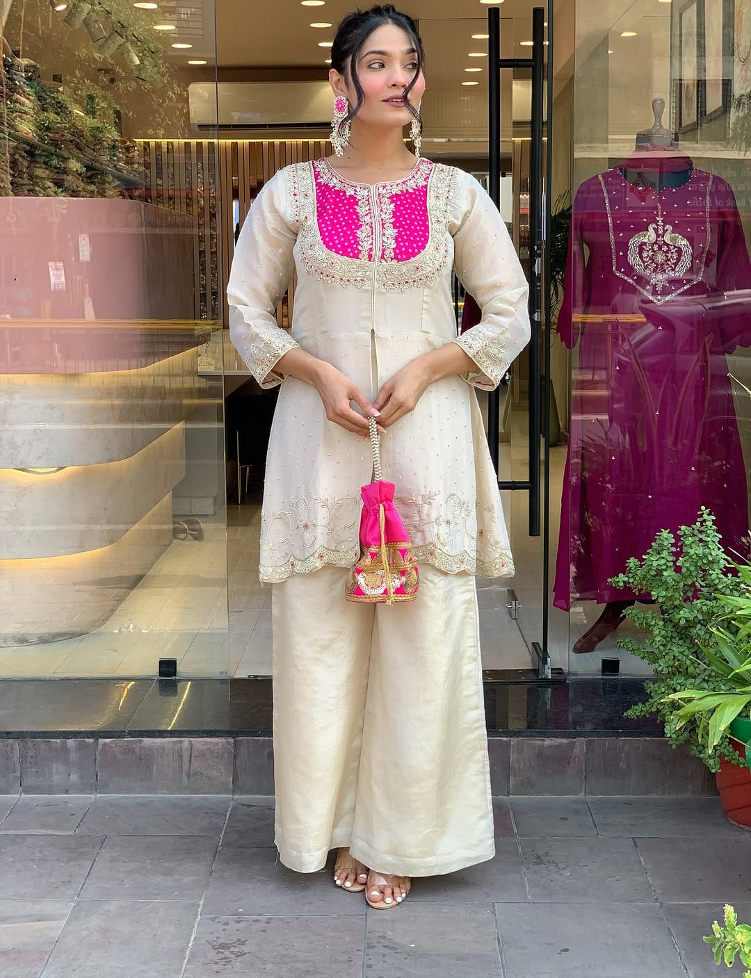 Gold Crush Party Wear Embroidered Co-Ord Set