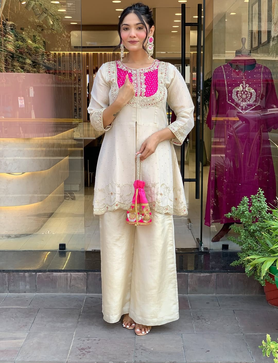 Gold Crush Party Wear Embroidered Co-Ord Set