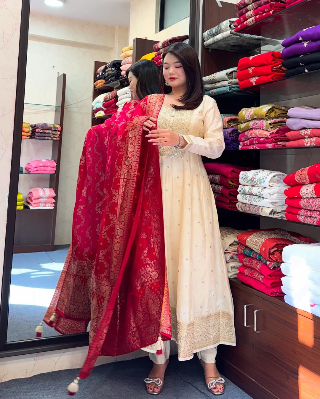 White Flared Suit Set