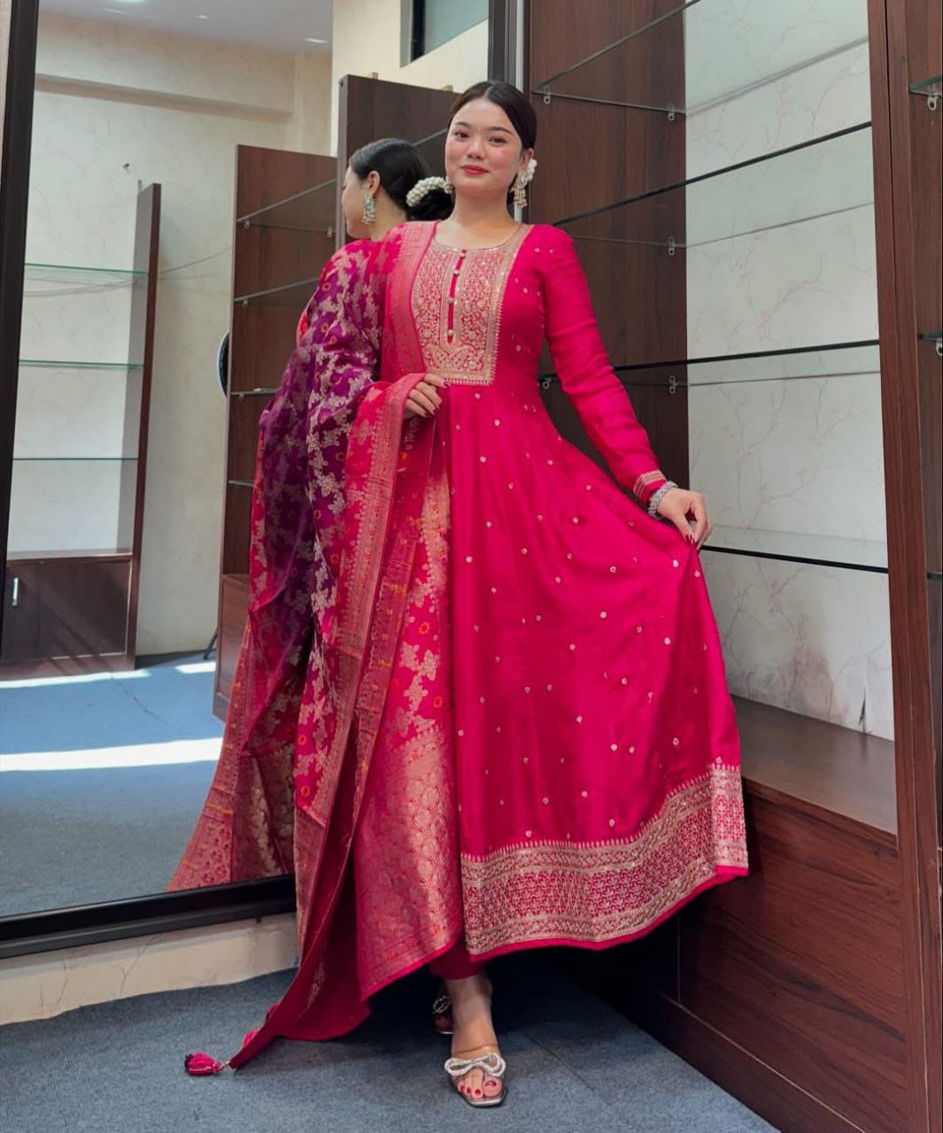 Pink Flared Suit Set