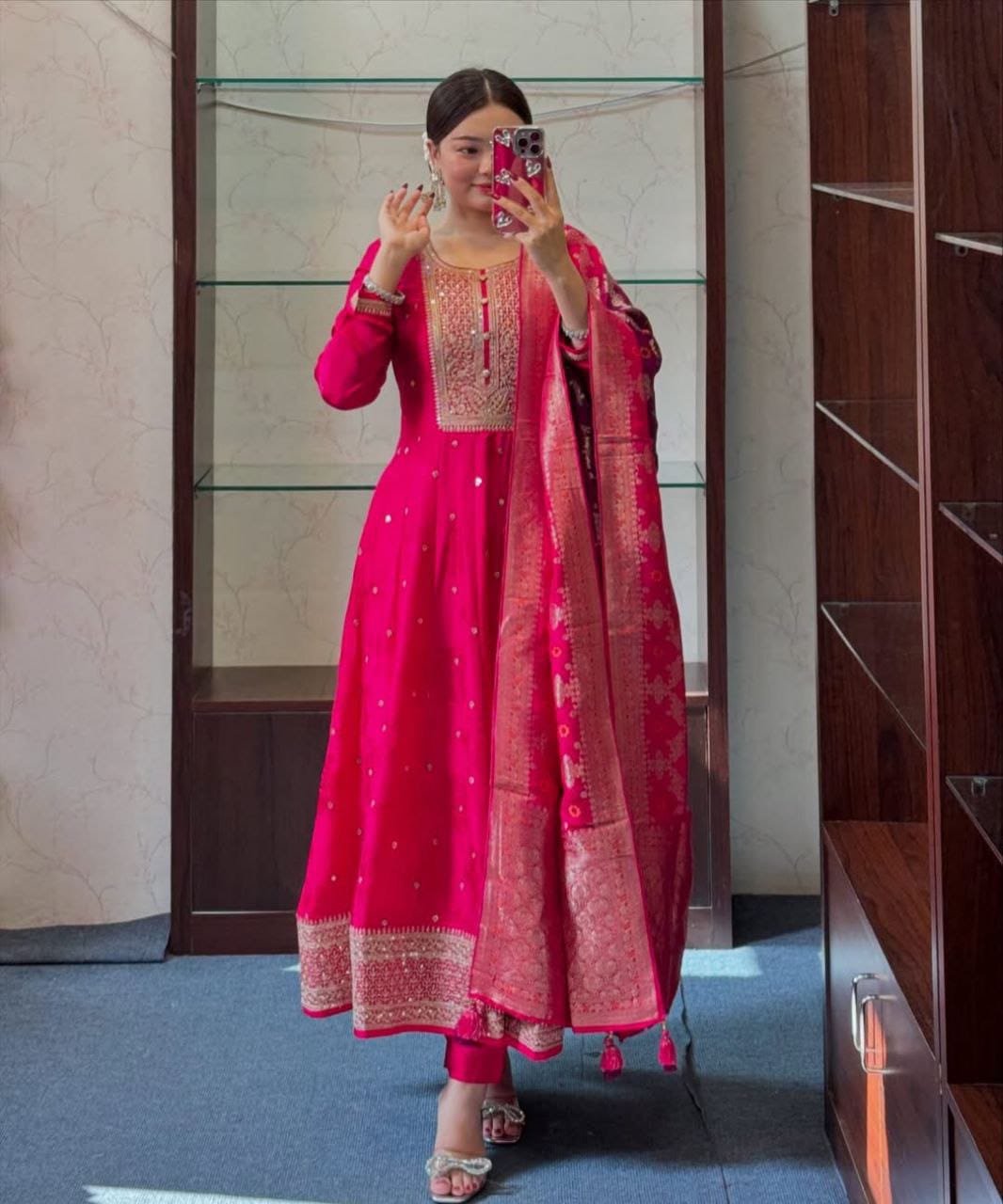 Pink Flared Suit Set