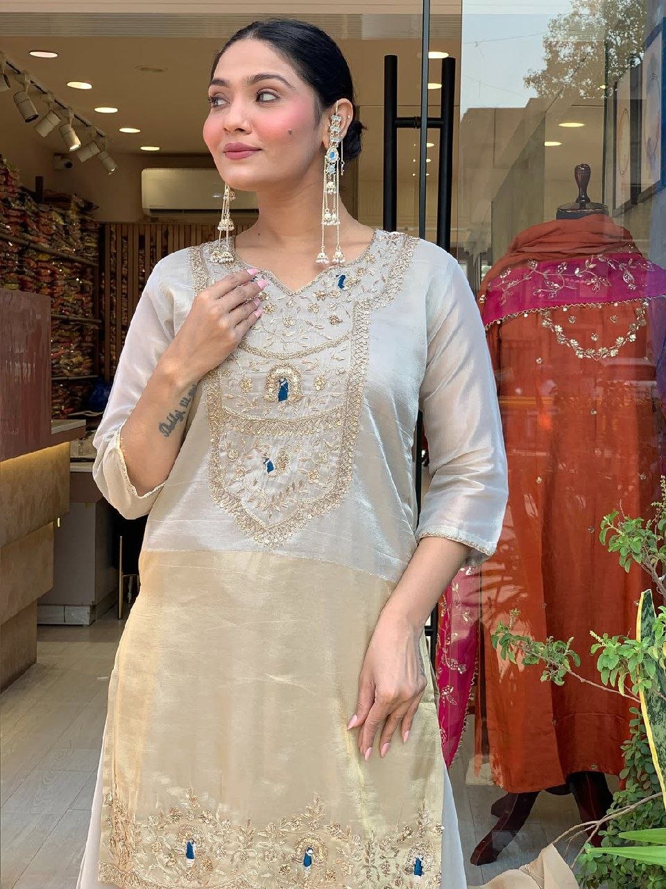 Pearl-Toned Perfection sharara set