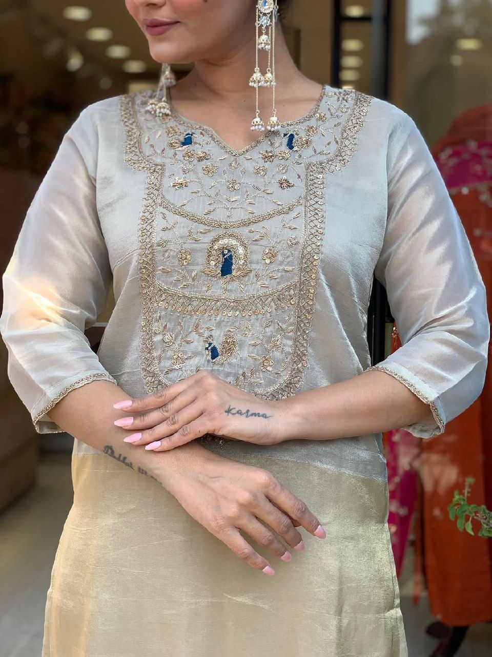 Pearl-Toned Perfection sharara set
