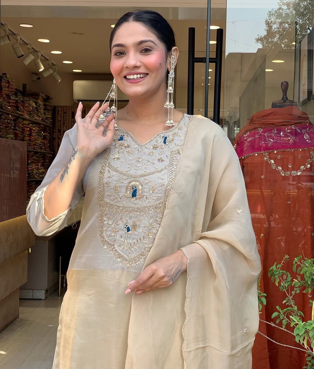 Pearl-Toned Perfection sharara set