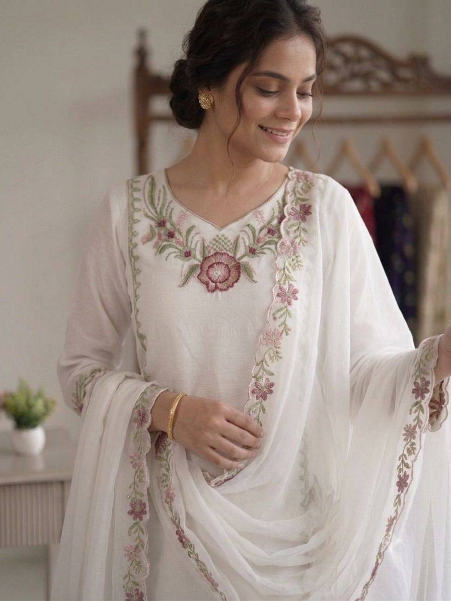 BEAUTIFUL EMBROIDERED TOP , PLAZZO WITH DUPATTA