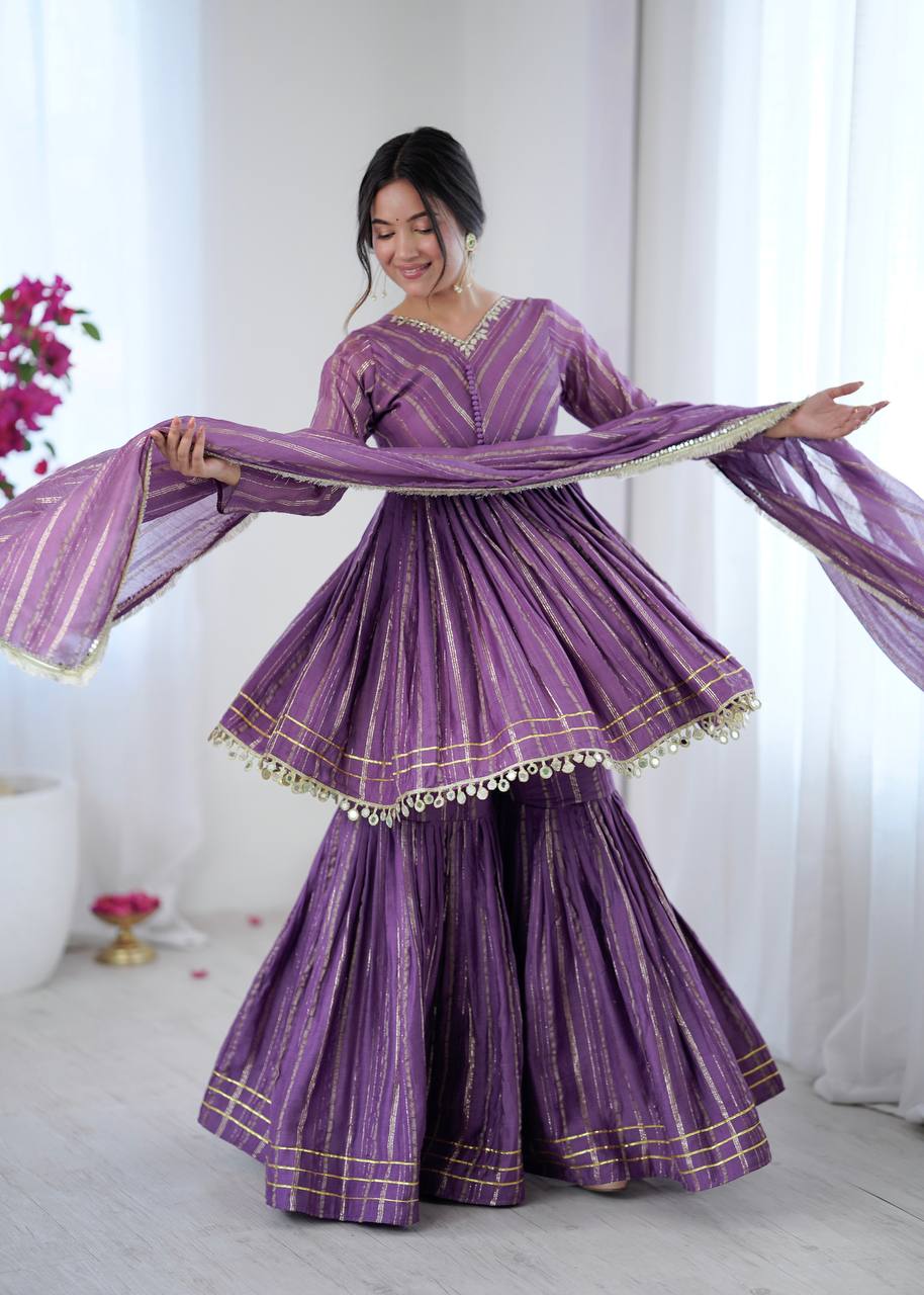 Women’s Ethnic Anarkali Sharara Set