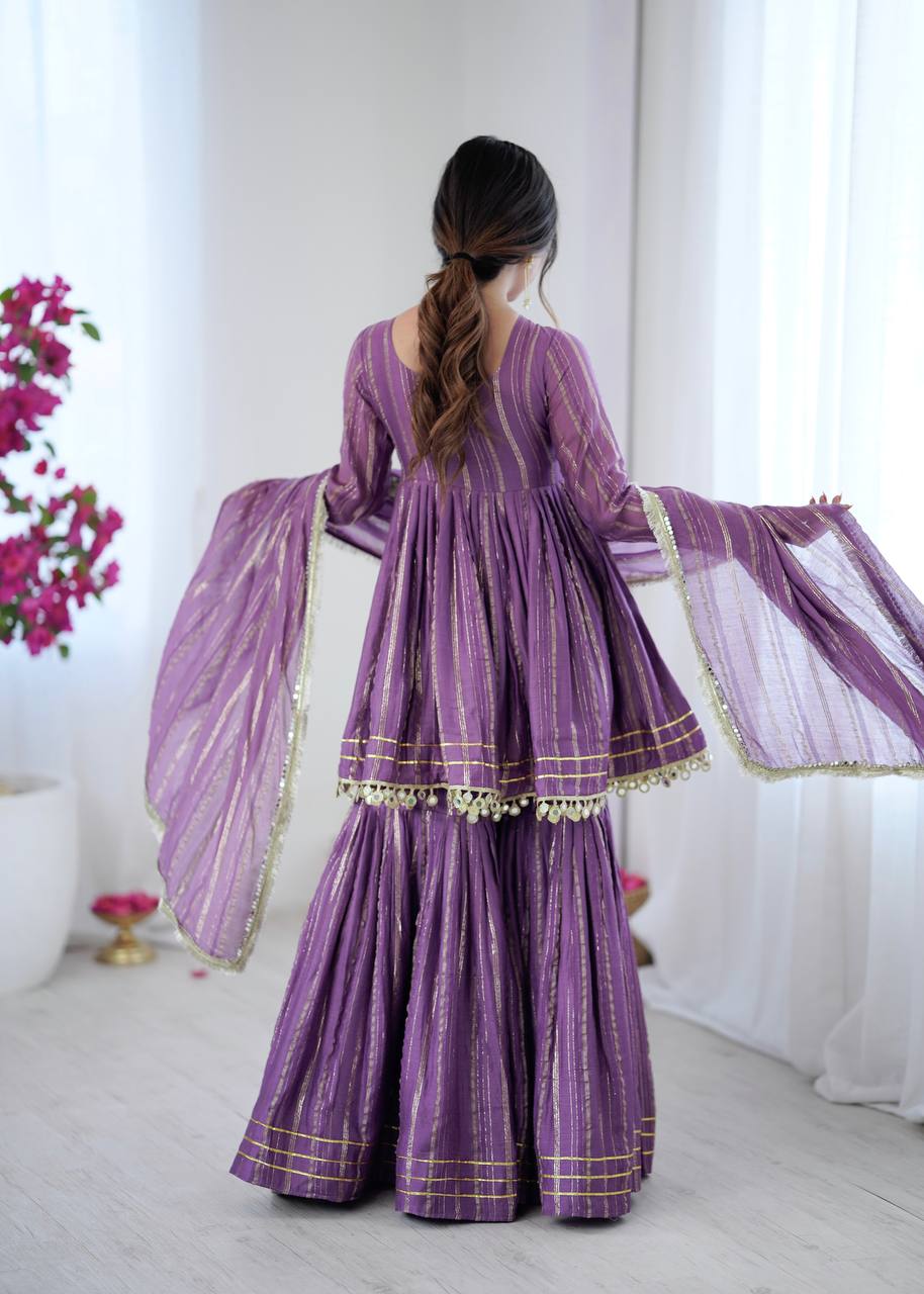 Women’s Ethnic Anarkali Sharara Set