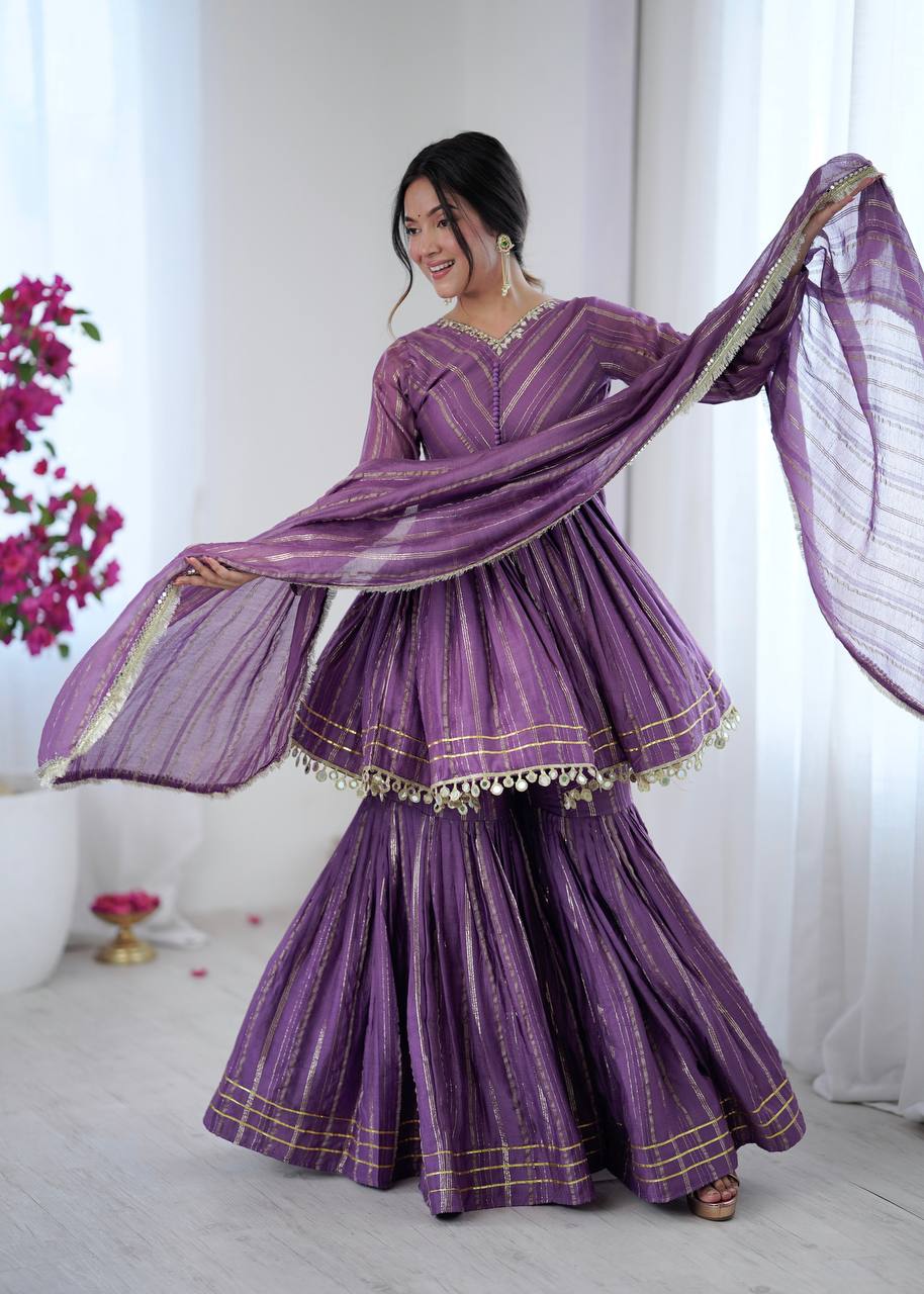 Women’s Ethnic Anarkali Sharara Set