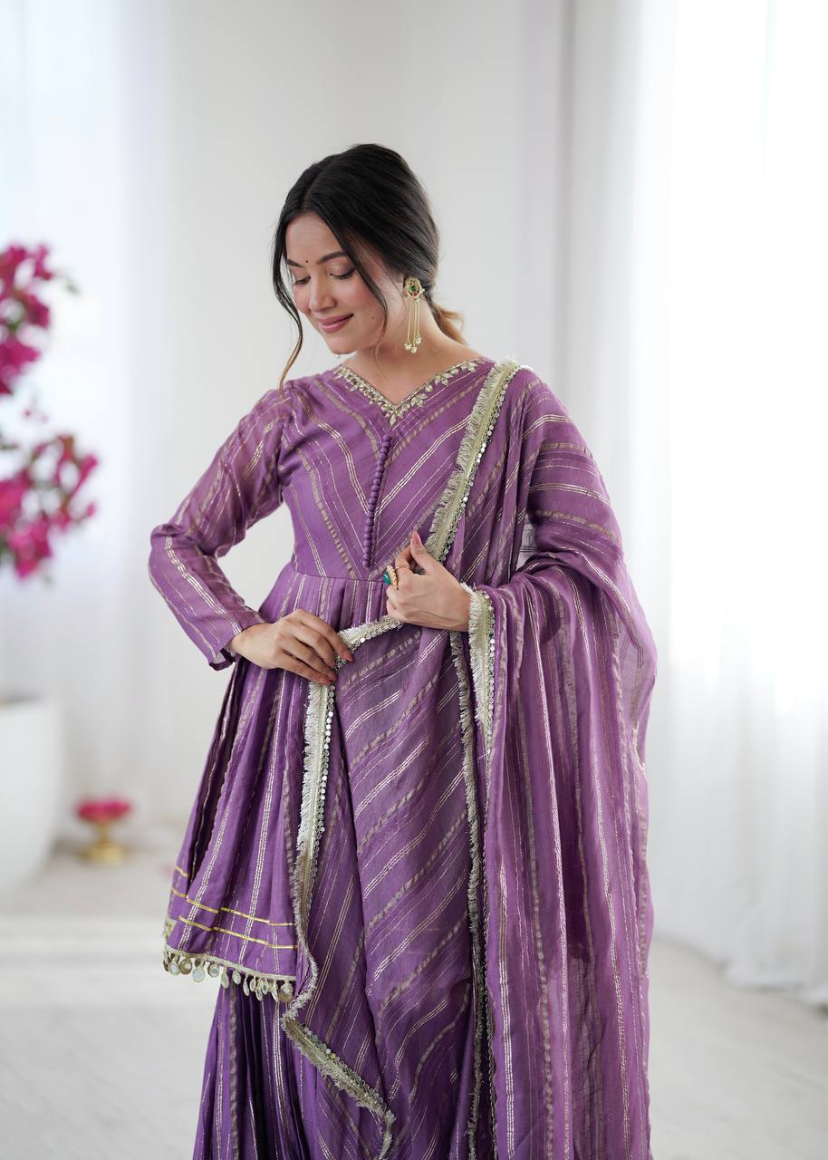 Women’s Ethnic Anarkali Sharara Set