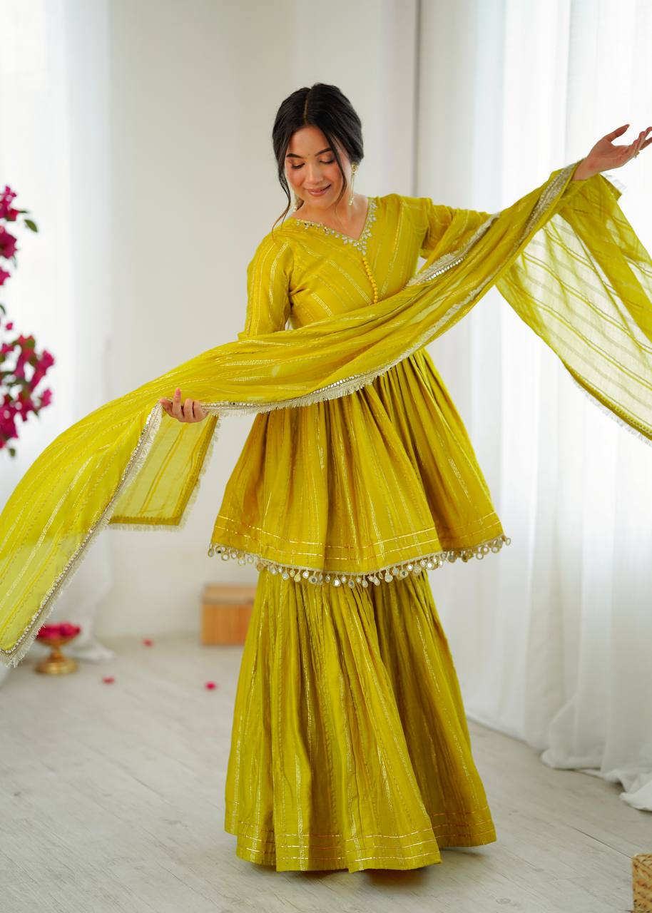 Women’s Ethnic Anarkali Sharara Set