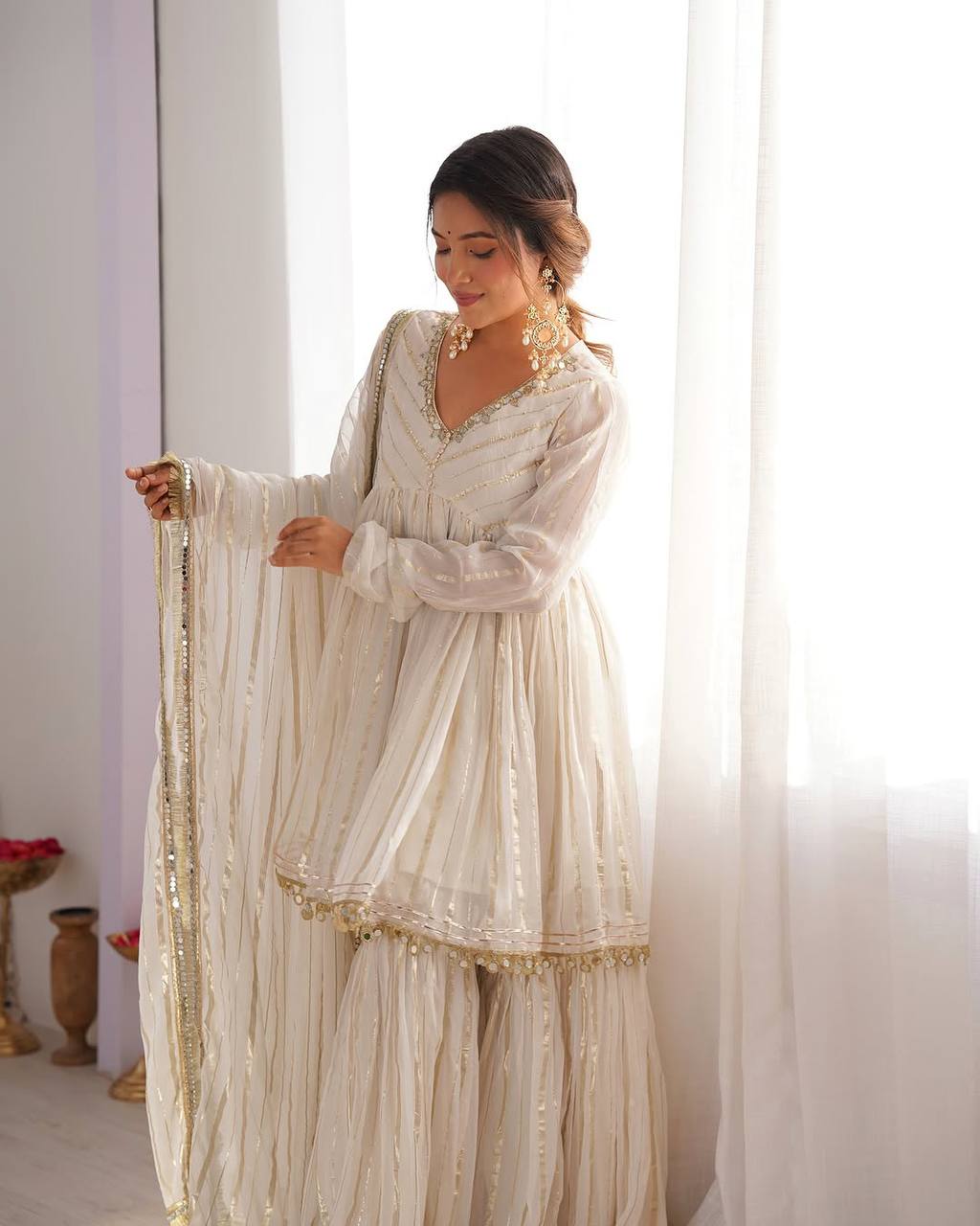 Women’s Ethnic Anarkali Sharara Set