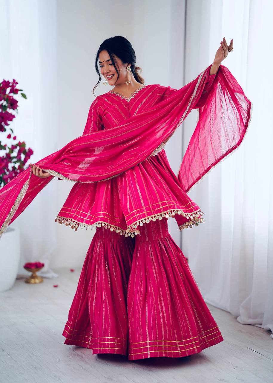 Women’s Ethnic Anarkali Sharara Set