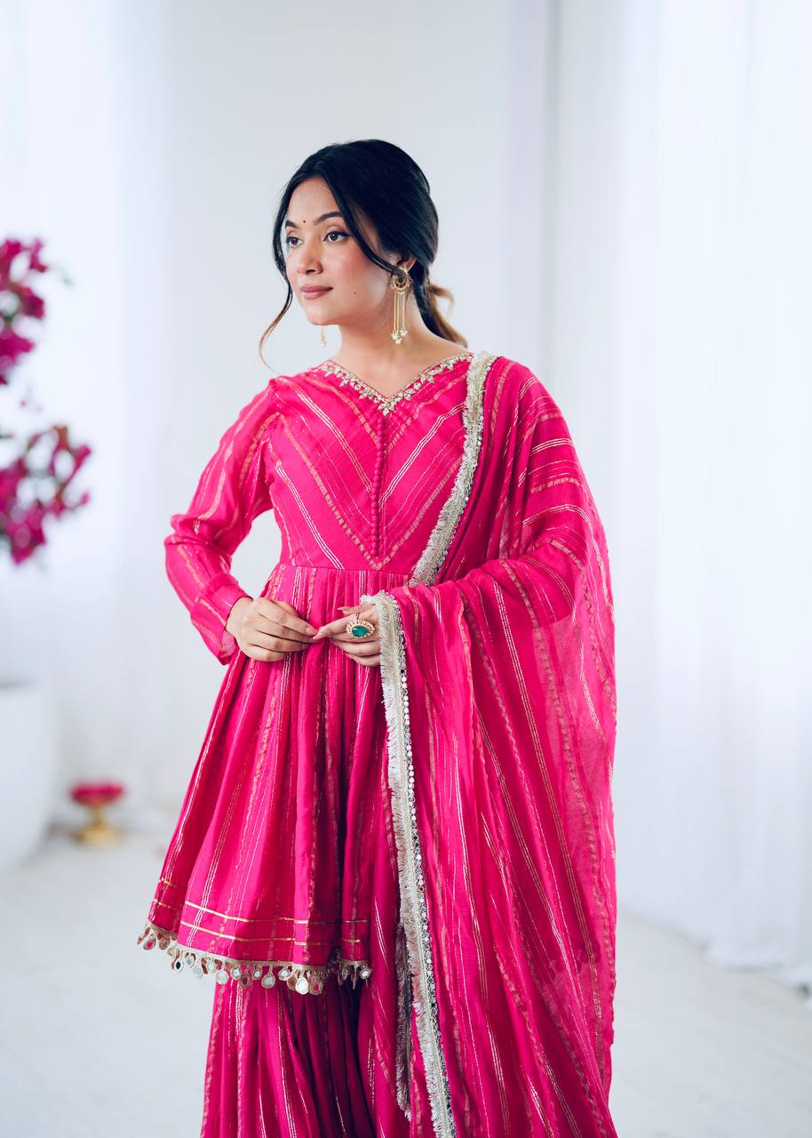 Women’s Ethnic Anarkali Sharara Set