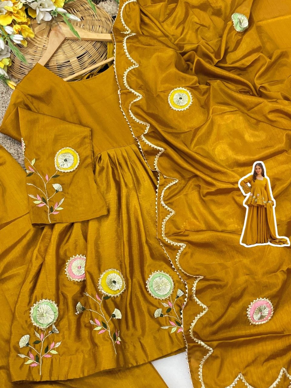 mustard-yellow traditional outfit