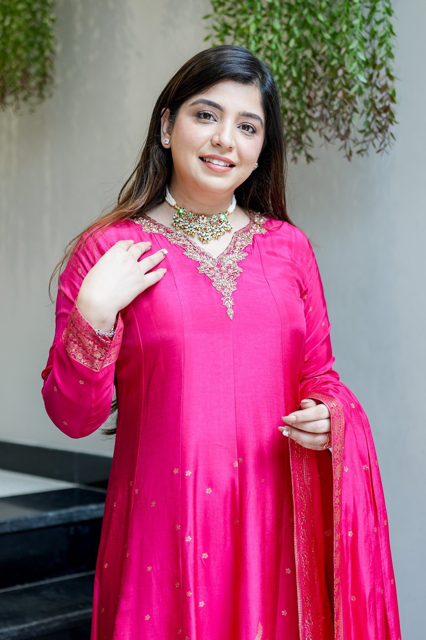 Pink Pure Cotton Silk Suit Set